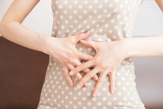 満腹になった女性