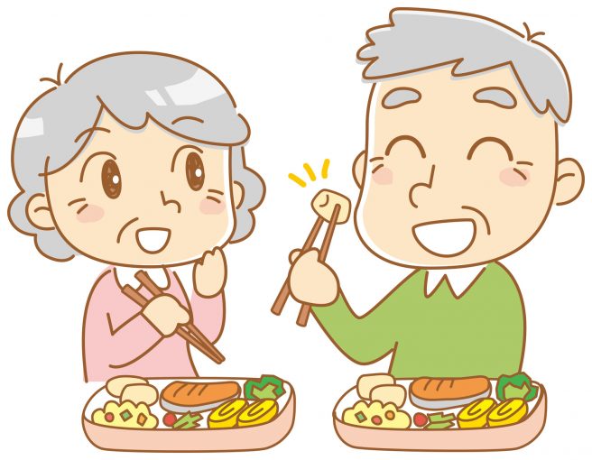 従来の宅食のイメージ 老夫婦の食事